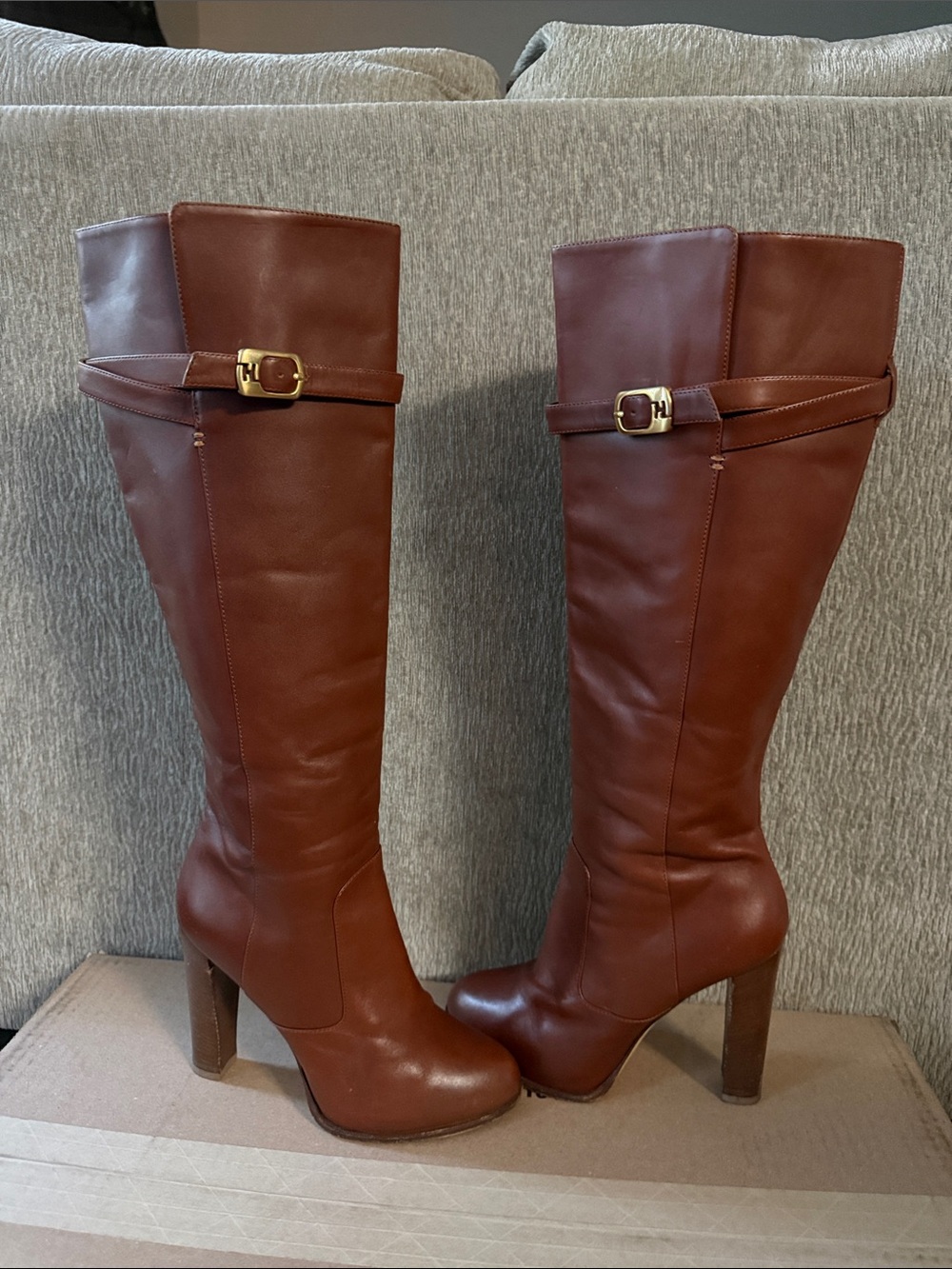 Fendi Women's Tall Brown Leather Riding Boots
